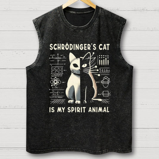 Schrodinger's Сat Science Vintage Distressed Washed Tank