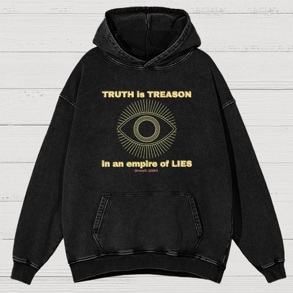 Truth Is Treason In An Empire Of Lies 1984 Vintage Distressed Hoodie
