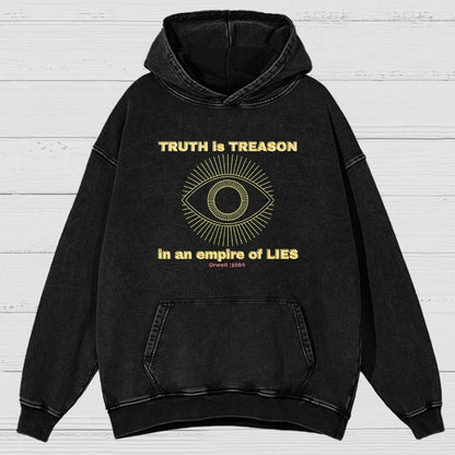 Truth Is Treason In An Empire Of Lies 1984 Vintage Distressed Hoodie