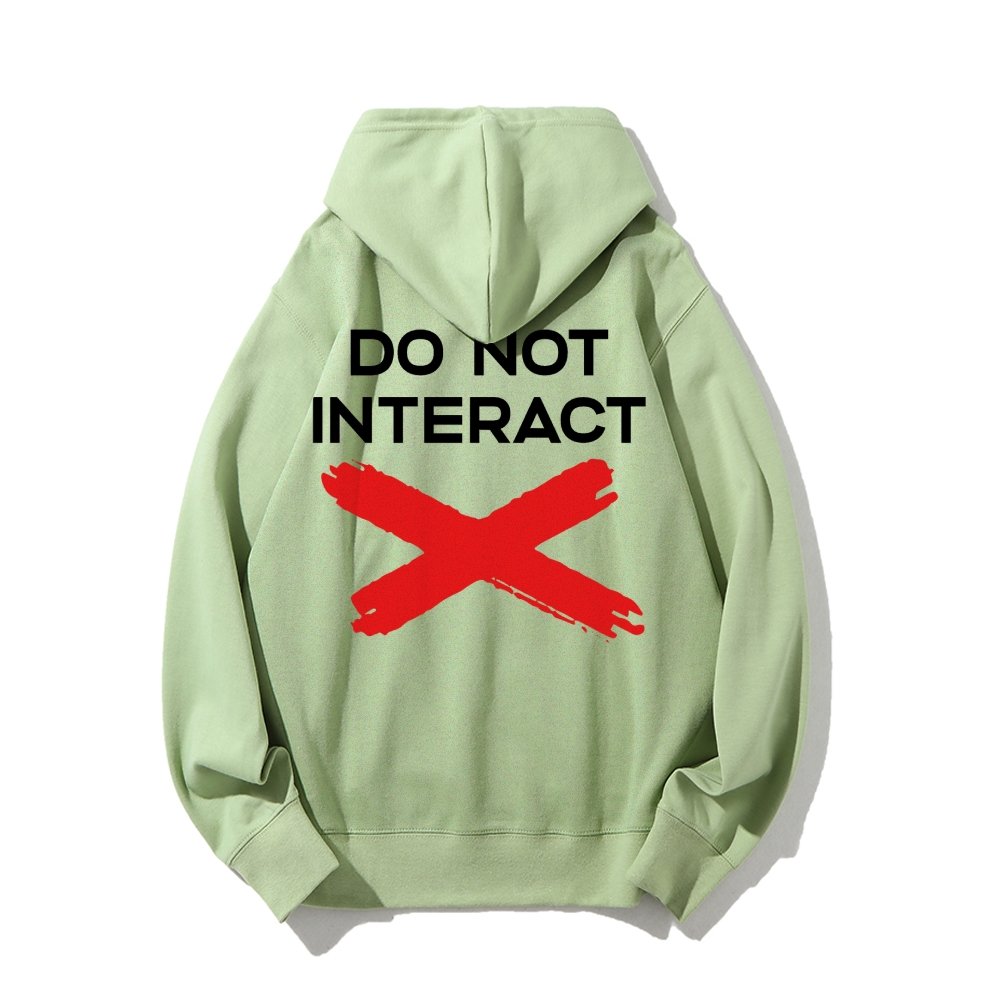Do Not Interact Printed Back Unisex Cotton Hoodie