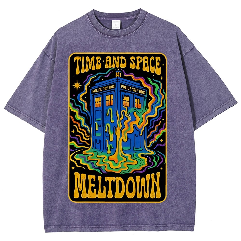 Time And Space Meltdown Vintage Distressed T-shirt