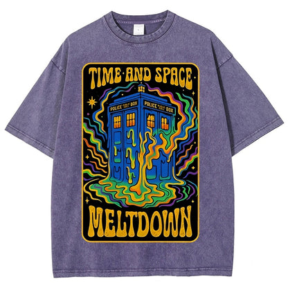 Time And Space Meltdown Vintage Distressed T-shirt