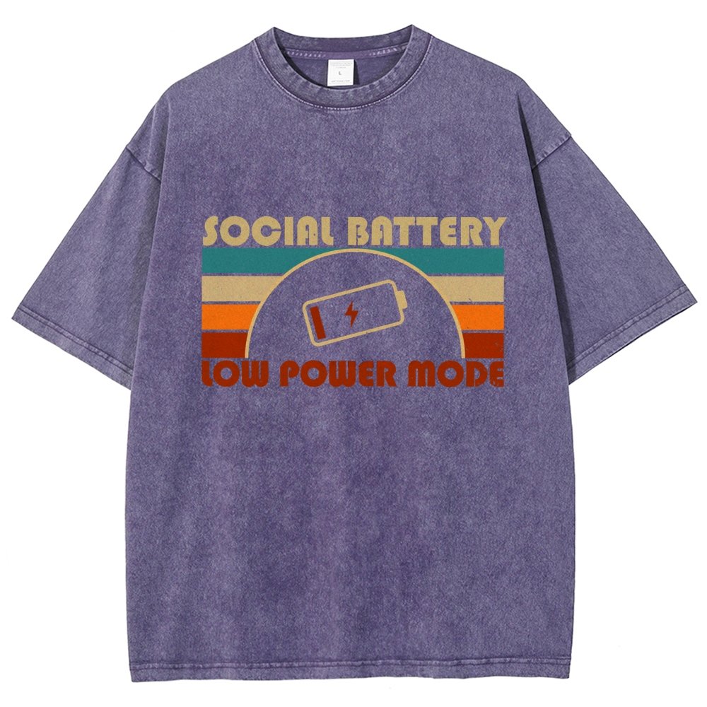 Low Social Battery Vintage Distressed T-shirt