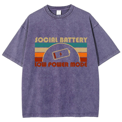 Low Social Battery Vintage Distressed T-shirt