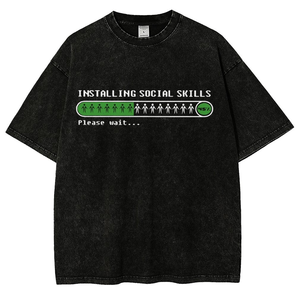 Funny Installing social skills Vintage Distressed T-shirt
