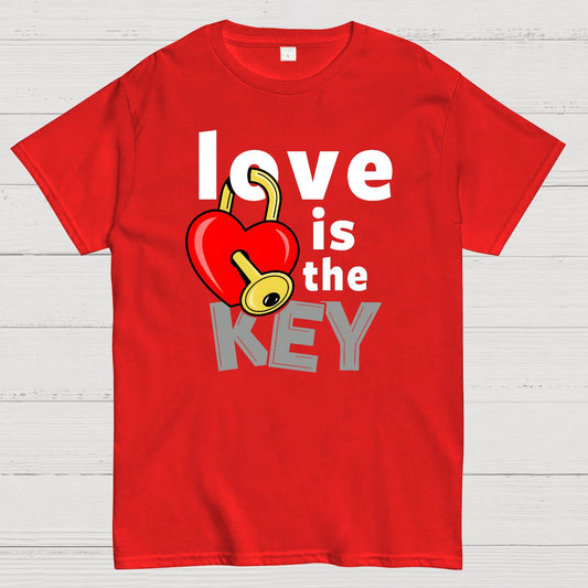 Love Is The Key Cool Valentine Slogan Geek T-Shirt