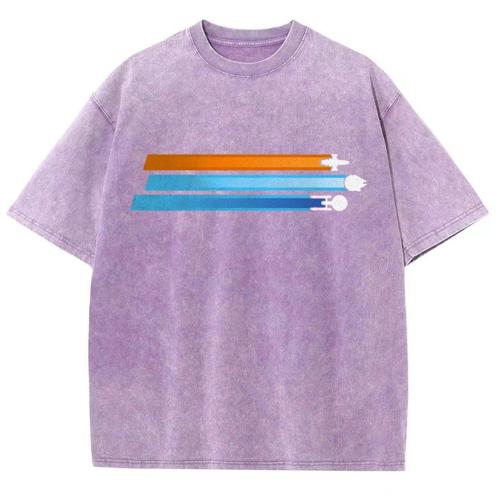 Space Racing Stripes Vintage Distressed T-shirt