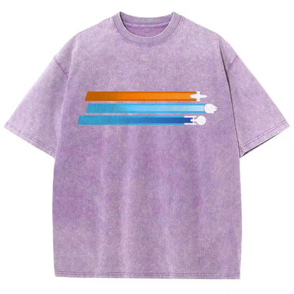 Space Racing Stripes Vintage Distressed T-shirt
