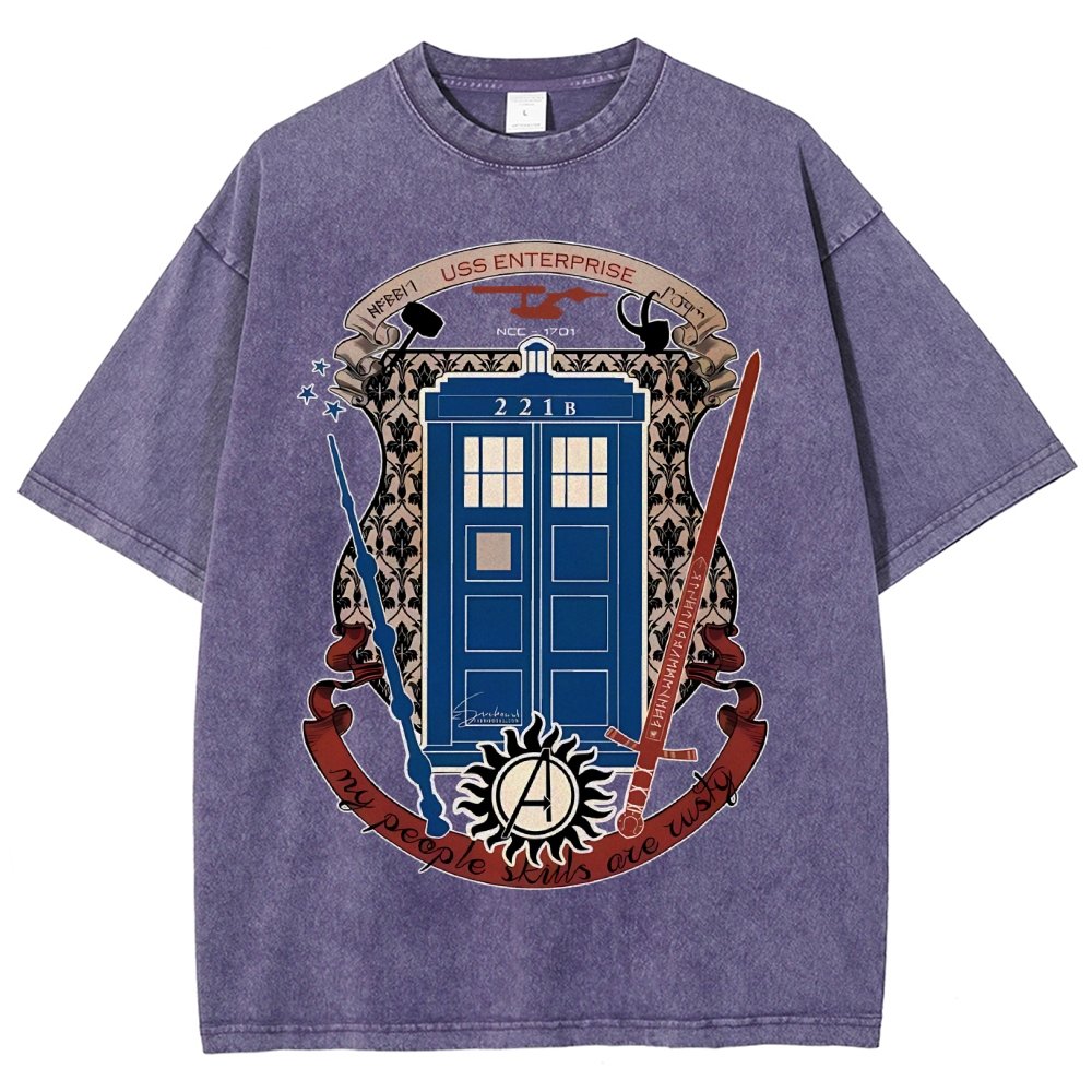 The Ultimate Geek Mashup Vintage Distressed T-shirt
