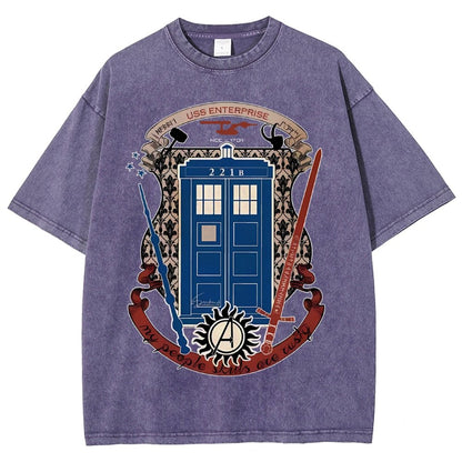 The Ultimate Geek Mashup Vintage Distressed T-shirt