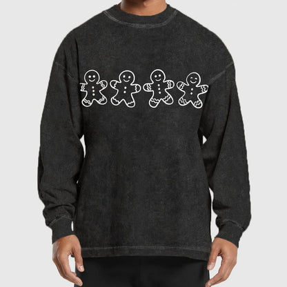 Christmas Gingerbread Cookies Washed Long Sleeve Tee