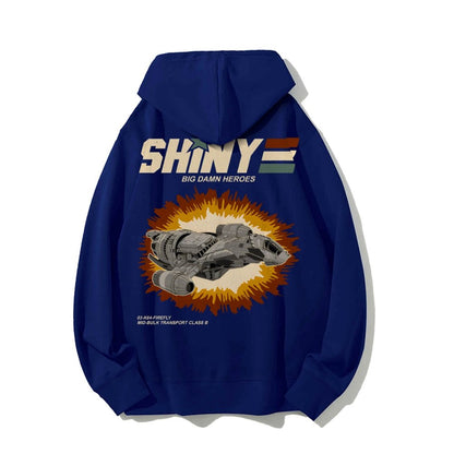 Shiny Heroes Printed Back Cotton Hoodie