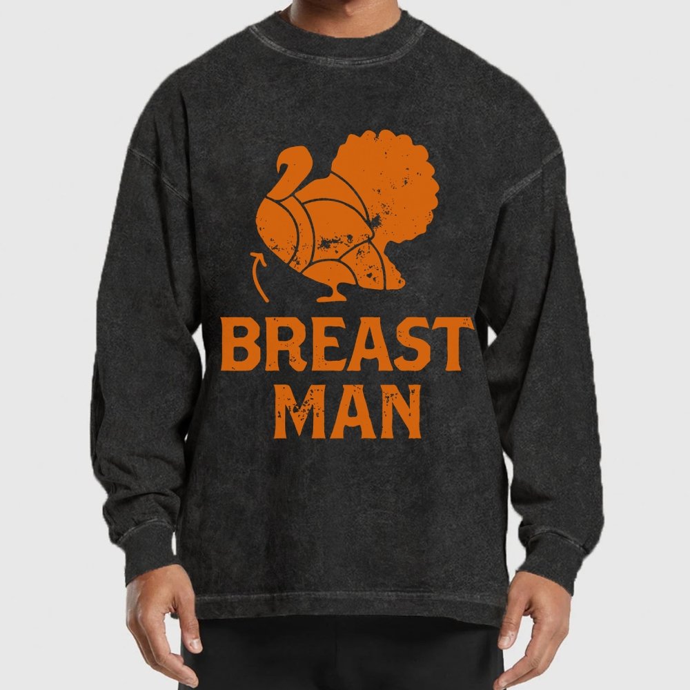 Breast Man Washed Long Sleeve Tee