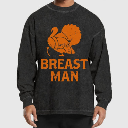 Breast Man Washed Long Sleeve Tee