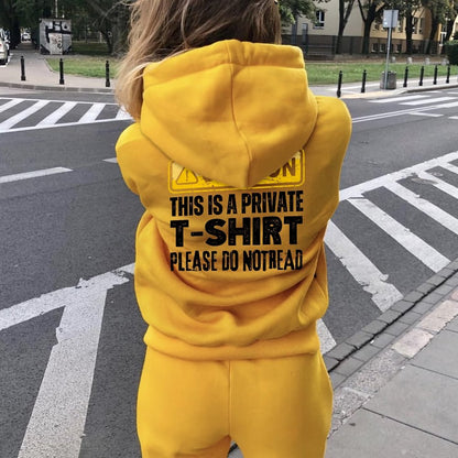 This Is A Private T-shirt Please Do Not Read Printed Back Unisex Cotton Hoodie
