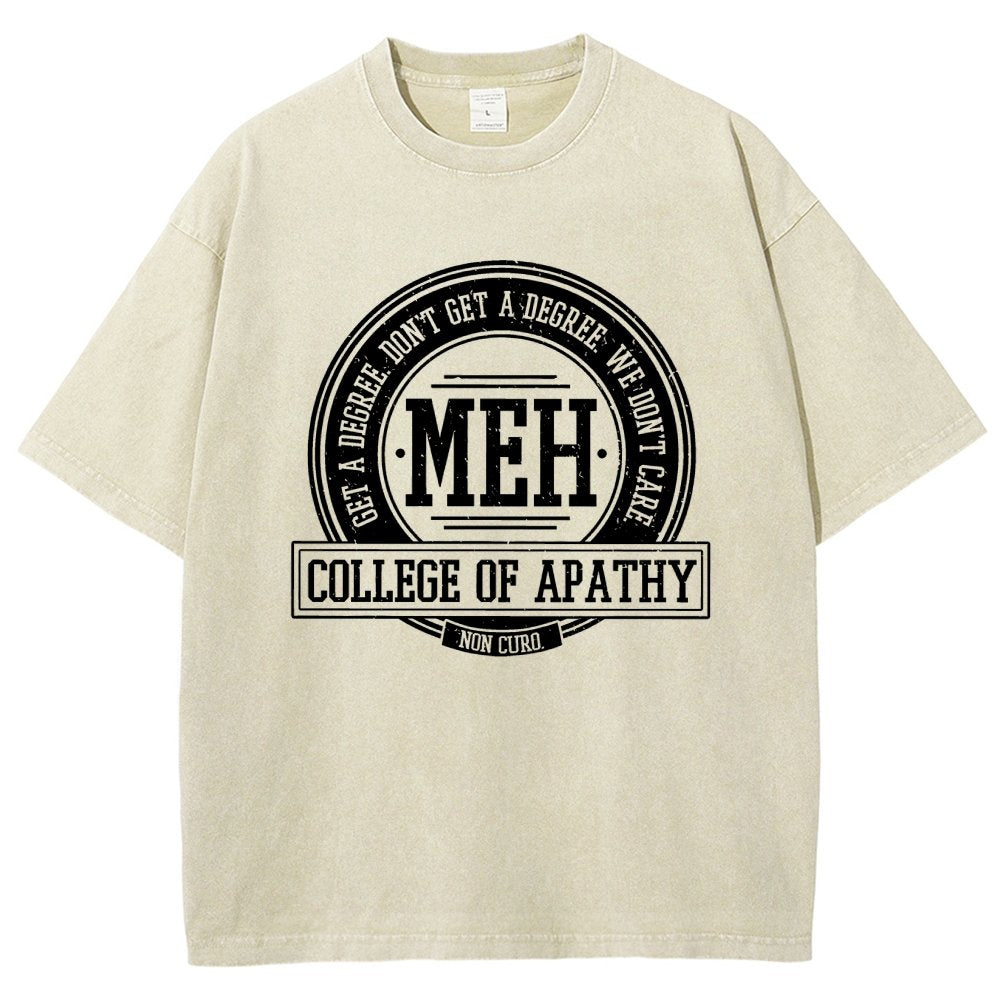 College of Apathy Vintage Distressed T-shirt