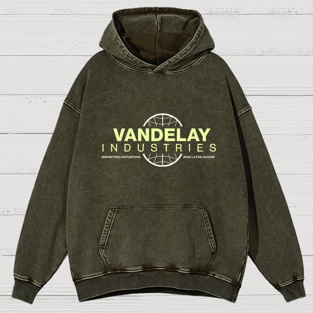 Vintage Distressed Hoodie with Retro - Style Brand