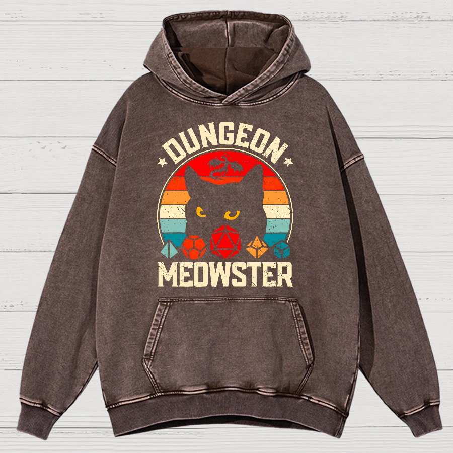 Dungeon Meowster Vintage Distressed Hoodie