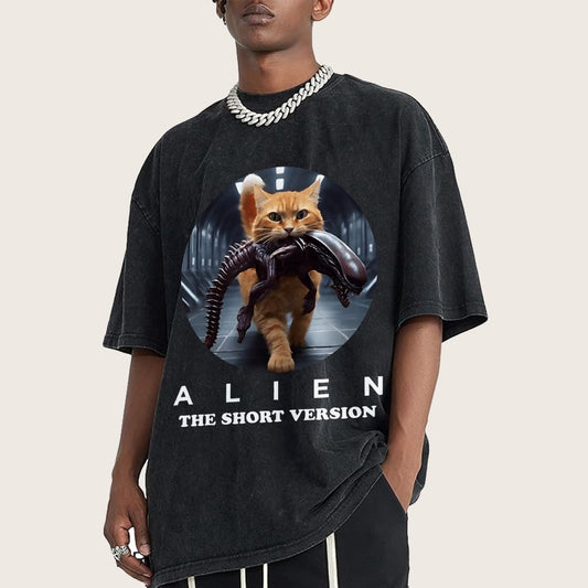 Mysterious Creature Short Version Vintage Distressed T-shirt