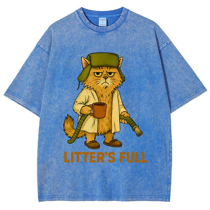 Litter’s Full Cat Vintage Distressed T-shirt