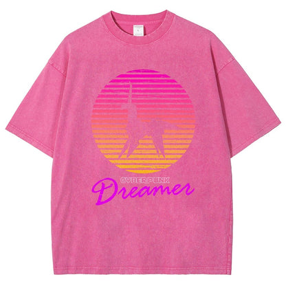 Cyberpunk Dreamer Vintage Distressed T-shirt