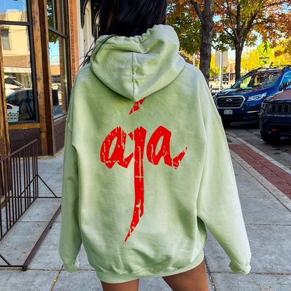 Aja Printed Back Unisex Cotton Hoodie