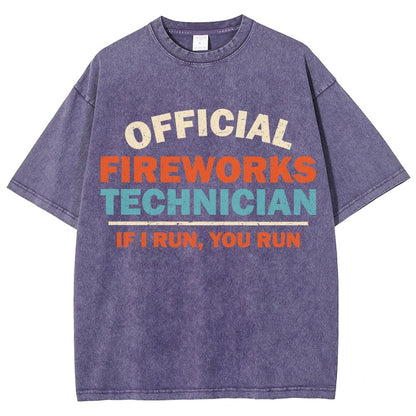 Official Fireworks Technician Vintage Distressed T-shirt