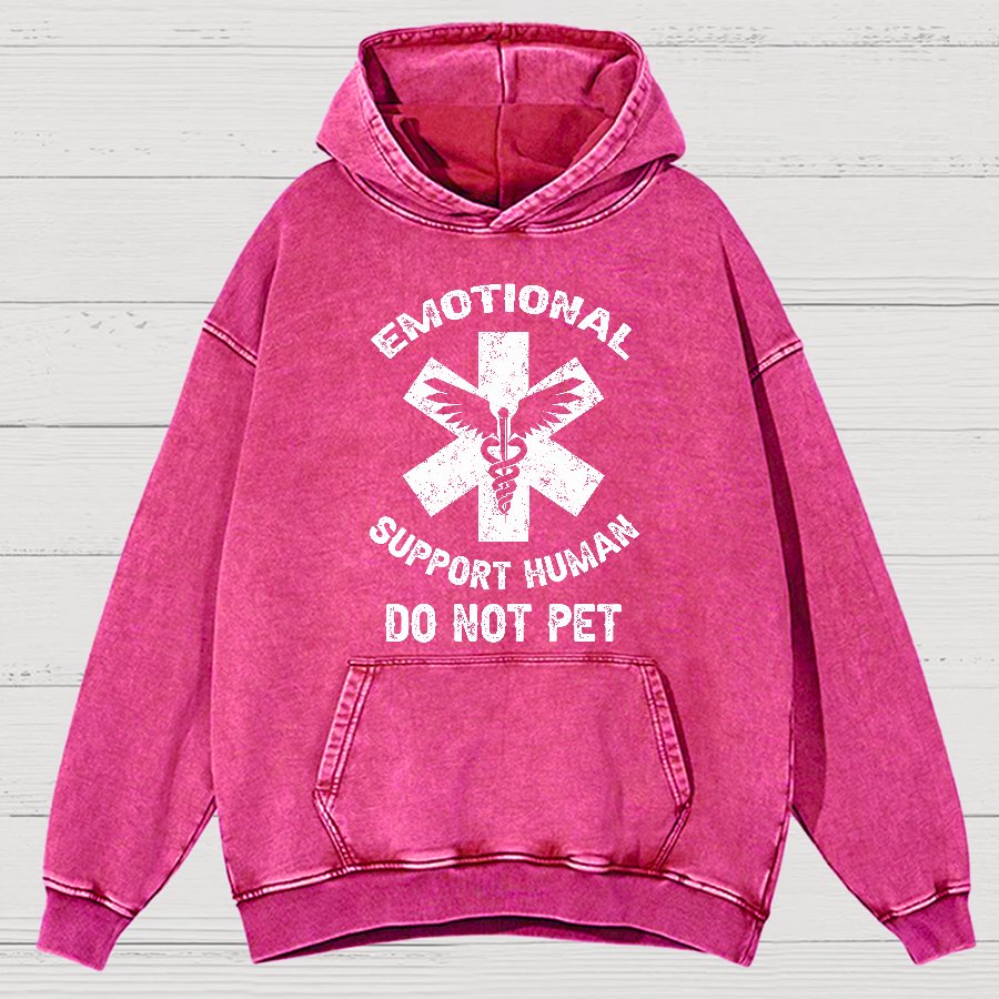 Emotional Support Human Do Not Pet Vintage Distressed Hoodie