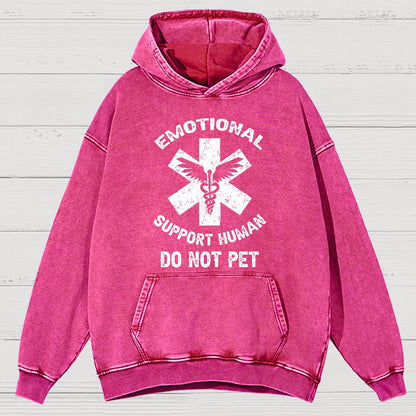Emotional Support Human Do Not Pet Vintage Distressed Hoodie