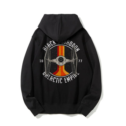 Vintage Squadron Printed Back Unisex Cotton Hoodie