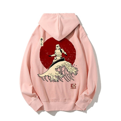 Cosmic Wave Printed Back Unisex Cotton Hoodie