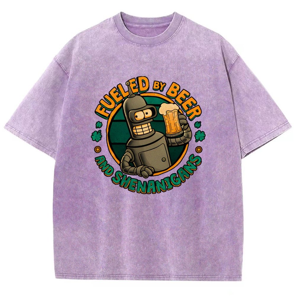 Fueled By Beer Vintage Distressed T-shirt