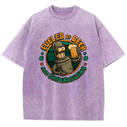 Fueled By Beer Vintage Distressed T-shirt