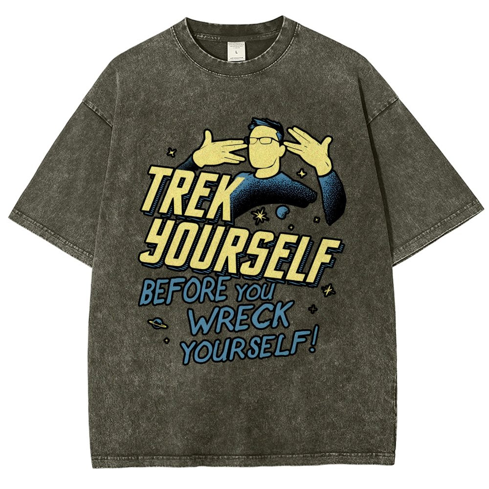 Track Yourself Before You Wreck Yourself  Vintage Distressed T-shirt
