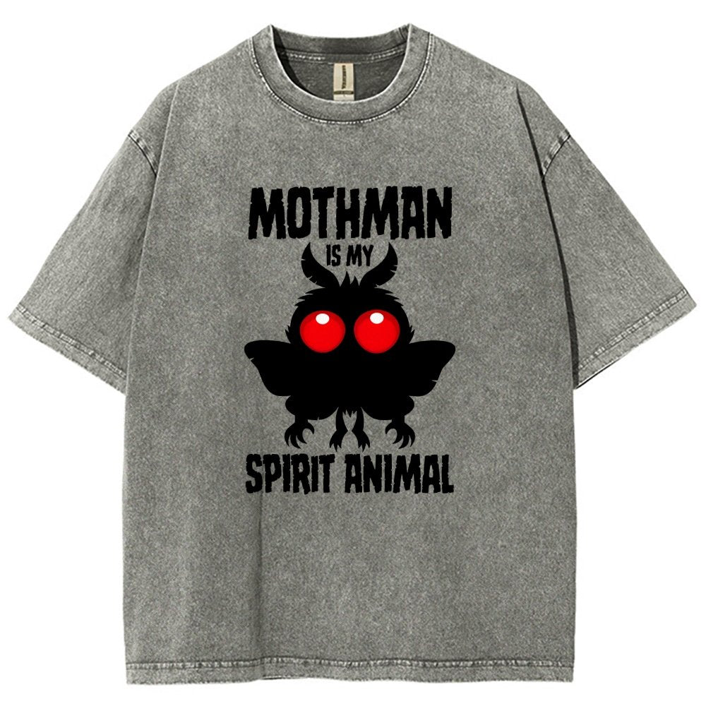 Mothman Is My Spirit Animal Dark Vintage Distressed T-shirt