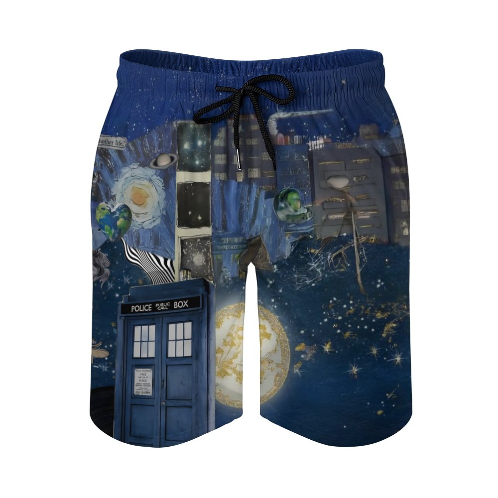 Starry Phone Booth Geek Shorts