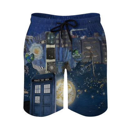 Starry Phone Booth Geek Shorts