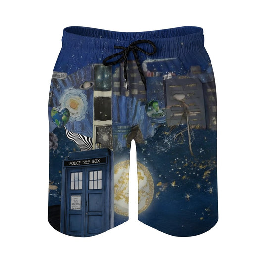 Starry Phone Booth Geek Shorts