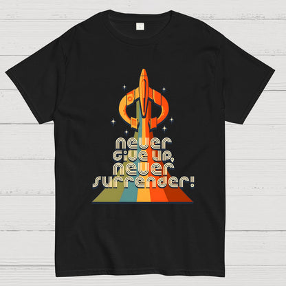 Retro Quest Never give up never surrender! Geek T-Shirt
