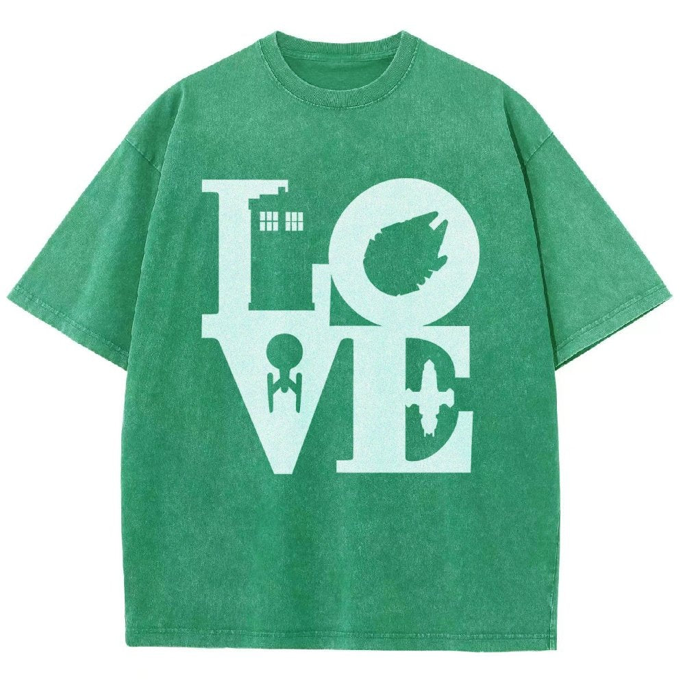 I Love SciFi Black Vintage Distressed T-shirt
