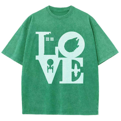 I Love SciFi Black Vintage Distressed T-shirt