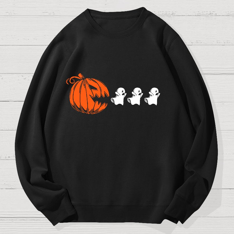 Funny Halloween Ghost Geek Cotton Sweatshirt