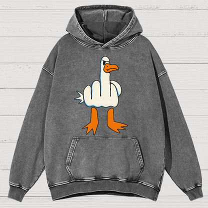 Rude Seagull Design Funny Vintage Distressed Hoodie
