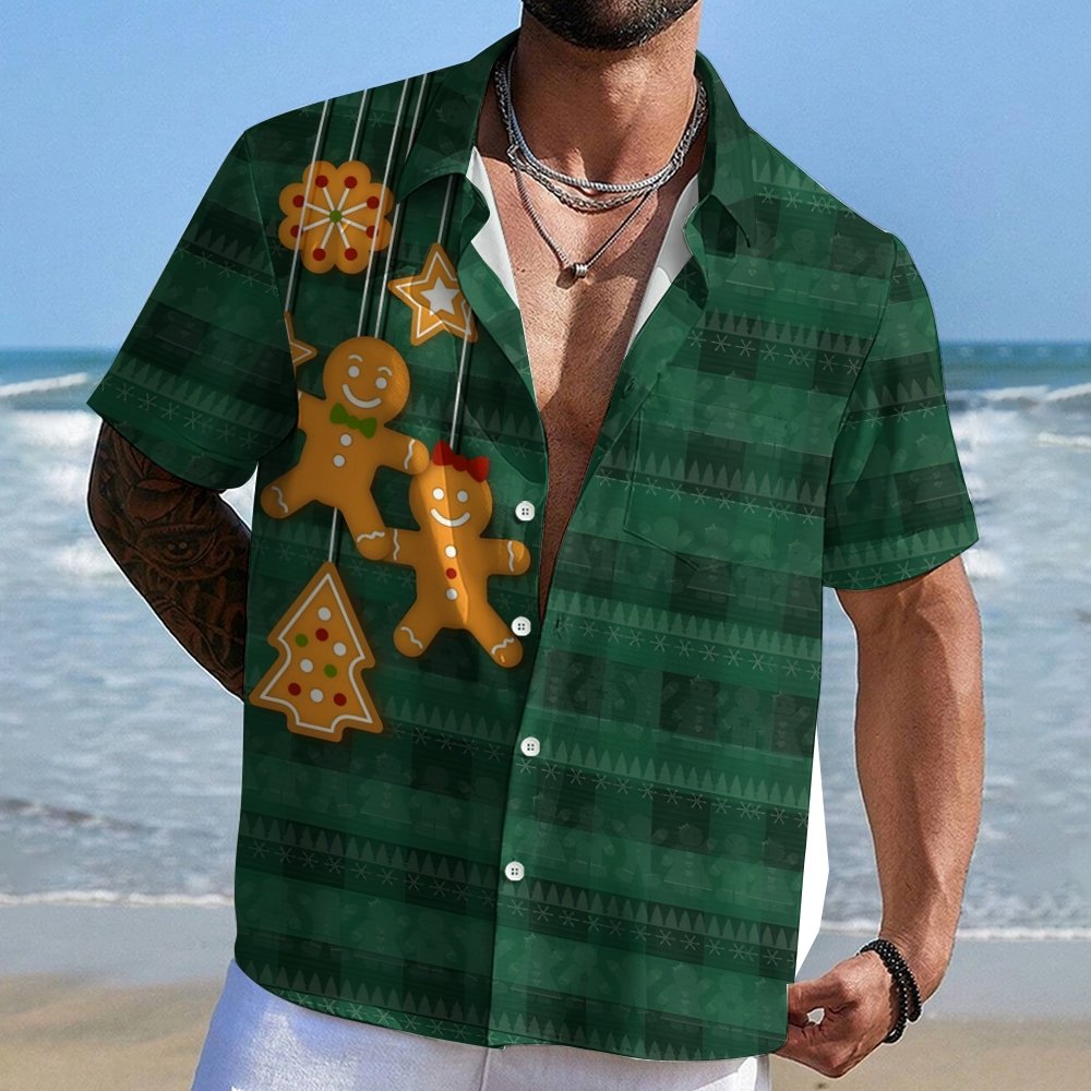 Christmas Plaid Cookie Pattern Print Geeky Shirt
