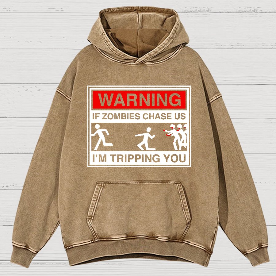 If Zombies Chase Us Vintage Distressed Hoodie