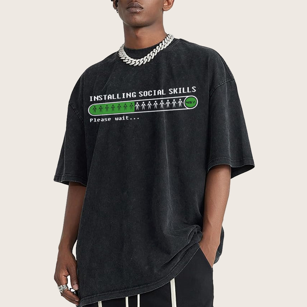 Funny Installing social skills Vintage Distressed T-shirt