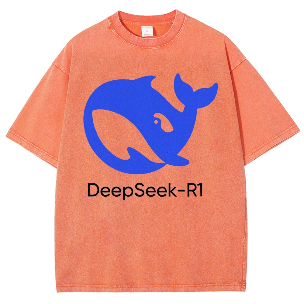 DeepSeek-R1 Icon Vintage Distressed T-shirt