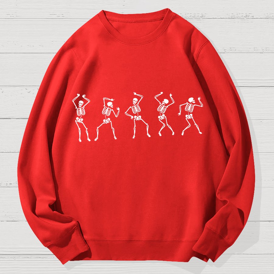 Dancing Skeleton Happy Halloween Geek Cotton Sweatshirt