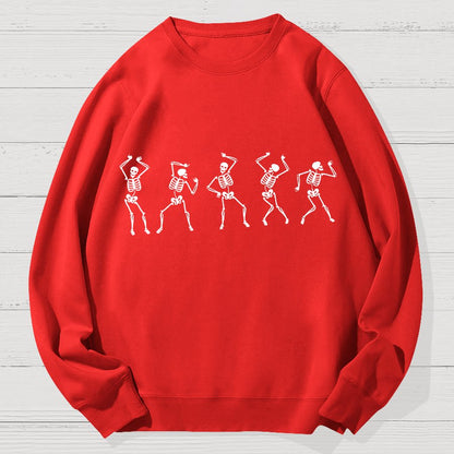 Dancing Skeleton Happy Halloween Geek Cotton Sweatshirt