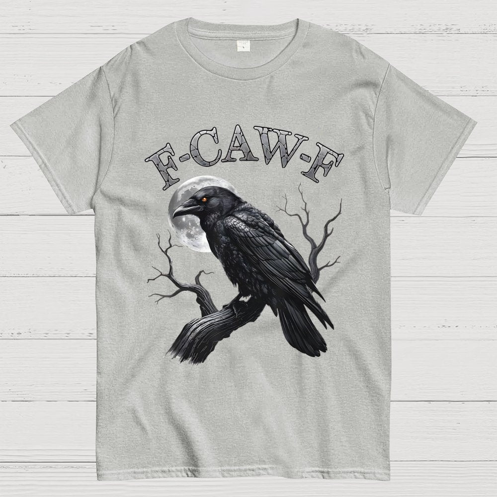 Black Crow F-Caw-F Funny Black Bird Moon Geek T-Shirt